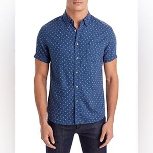 Rails Navy Dotted Relaxed Carson Button Up Medium